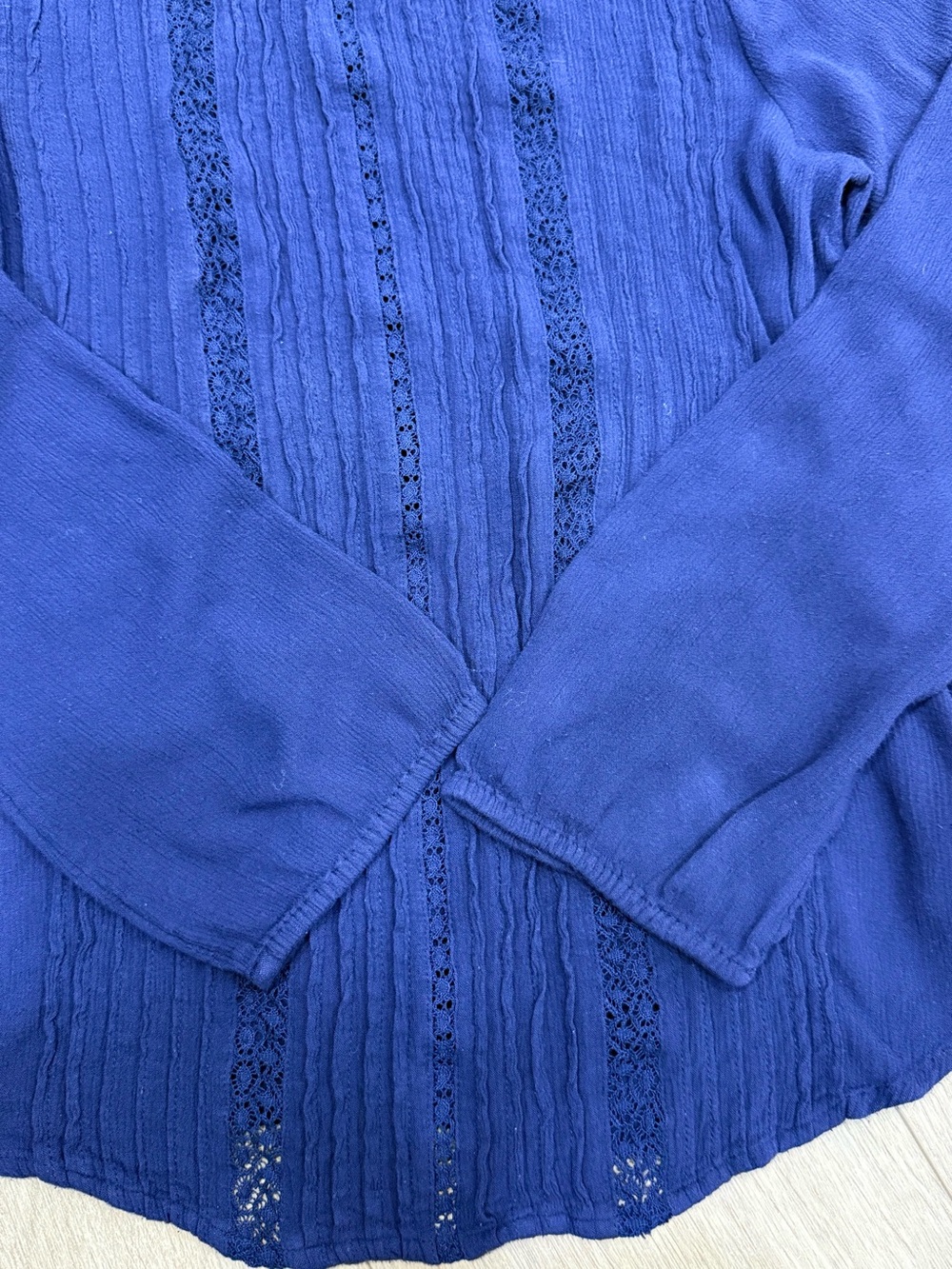 GAP Girls XS Navy Blue Lace Trim Long Sleeve Top - Picture 5 of 7
